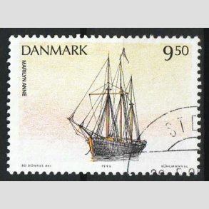 FRIM�RKER DANMARK | 1993 - AFA 1048 - Sejlskibe - 9,50 Kr. - Flot Stemplet 