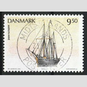 FRIM�RKER DANMARK | 1993 - AFA 1048 - Sejlskibe - 9,50 Kr. - Lux Stemplet 