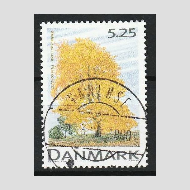 FRIM�RKER DANMARK | 1999 - AFA 1198 - Danske l�vtr�er - 5,25 Kr. flerfarvet - Pragt Stemplet Vanl�se