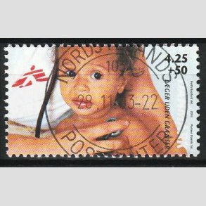 FRIM�RKER DANMARK | 2003 - AFA 1349 - L�ger uden gr�nser - 4,25 Kr. + 50 �re - Pragt Stemplet 