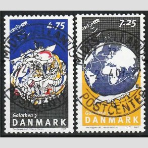 FRIM�RKER DANMARK | 2007 - AFA 1505,1506 - Galathea 3. - 4,75 + 7,25 Kr. flerfarvet i s�t - Lux Stemplet