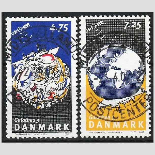 FRIM�RKER DANMARK | 2007 - AFA 1505,1506 - Galathea 3. - 4,75 + 7,25 Kr. flerfarvet i s�t - Lux Stemplet