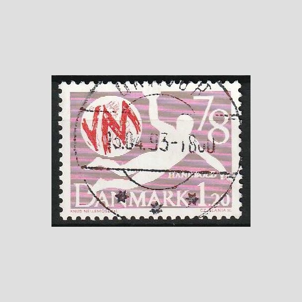 FRIM�RKER DANMARK | 1978 - AFA 651 - WM i h�ndbold - 1,20 Kr. r�d - Pragt Stemplet