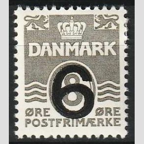 FRIM�RKER DANMARK | 1940 - AFA 262a - 6/8 �re type I (201) gr� Provisorier - Ubrugt