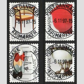 FRIM�RKER DANMARK | 1997 - AFA 1160-63 - Dansk design - Komplet s�t - Pragt Stemplet