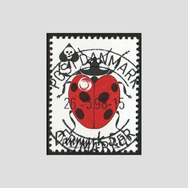 FRIM�RKER DANMARK | 1998 - AFA 1168 - Spar gift - 5,00 Kr. r�d/sort - Pragt Stemplet