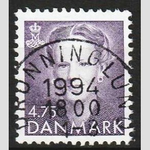 FRIM�RKER DANMARK | 1992 - AFA 1018 - Dronning Margrethe - 4,75 Kr. violet - Pragt Stemplet