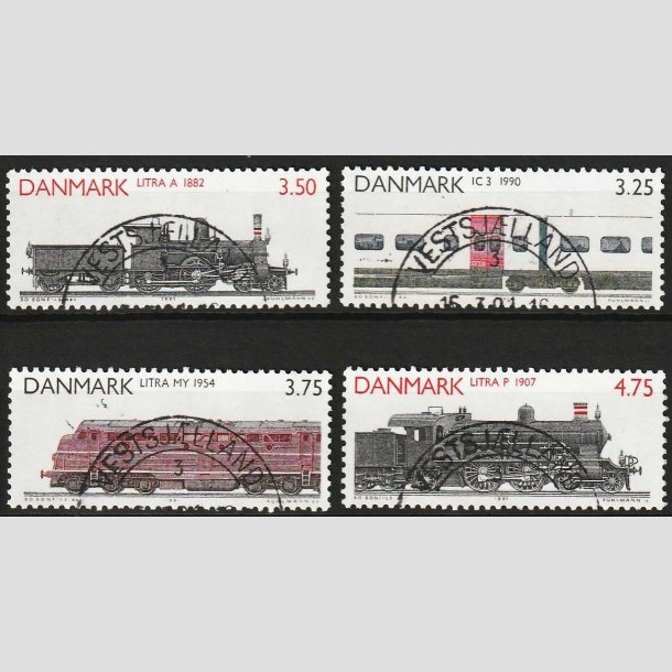 FRIM�RKER DANMARK | 1991 - AFA 985-88 - Lokomotiver - Komplet s�t - Pragt Stemplet