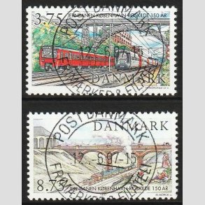FRIM�RKER DANMARK | 1997 - AFA 1148,1149 - K�benhavn-Roskilde - 3,75 + 8,75 Kr. flerfarvet - Lux Stemplet