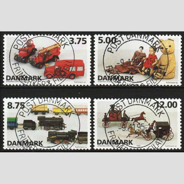 FRIM�RKER DANMARK | 1995 - AFA 1103-06 - Dansk leget�j - 3,75-12,00 Kr. flerfarvet i s�t - Lux Stemplet