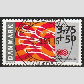 FRIM�RKER DANMARK | 1998 - AFA 1186 - Kr�ftens Bek�mpelse - 3,75 Kr. + 50 �re - Pragt Stemplet