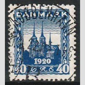 FRIM�RKER DANMARK | 1921 - AFA 116 - Genforening 40 �re bl� - Stemplet Kj�benhavn