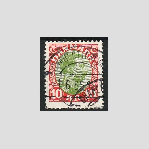 FRIM�RKER DANMARK | 1927-28 - AFA 177 - Chr. X 10 Kr. r�d/gr�n - Stemplet