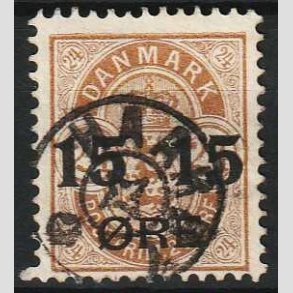 FRIM�RKER DANMARK | 1904 - AFA 41 - 15/24 �re brun provisorier - Stemplet Haarby