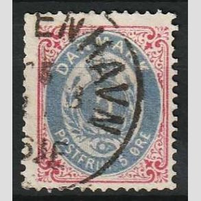 FRIM�RKER DANMARK | 1875 - AFA 24 - 5 �re r�d/bl� - Stemplet