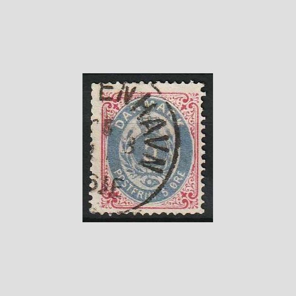 FRIM�RKER DANMARK | 1875 - AFA 24 - 5 �re r�d/bl� - Stemplet