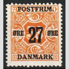 FRIM�RKER DANMARK | 1918 - AFA 92 - 27 �re/38 �re orange - Ubrugt (Liml�st)