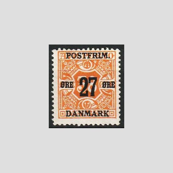 FRIM�RKER DANMARK | 1918 - AFA 92 - 27 �re/38 �re orange - Ubrugt (Liml�st)
