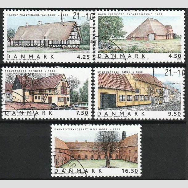 FRIM�RKER DANMARK | 2005 - AFA 1417-21 - Danske boliger II. - 4,25 - 16,50 Kr. i s�t - P�nt Hj�rnestemplet 
