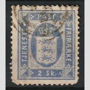 FRIM�RKER DANMARK | 1871 - AFA 1 - 2 sk. bl� - Stemplet (Runde hj�rner S)