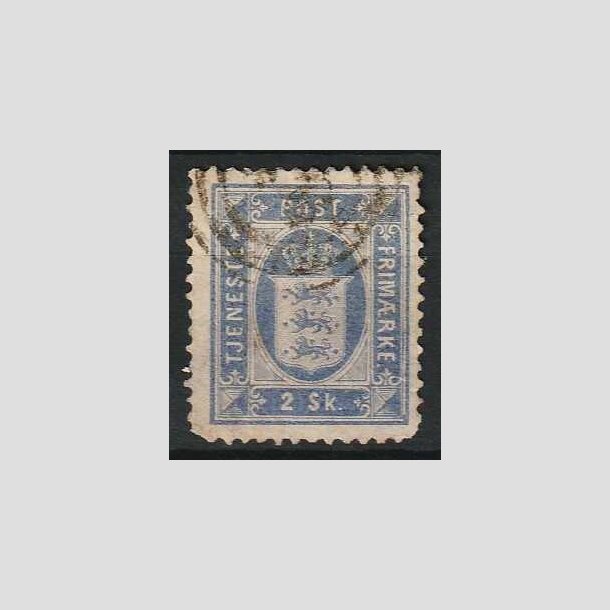 FRIM�RKER DANMARK | 1871 - AFA 1 - 2 sk. bl� - Stemplet (Runde hj�rner S)