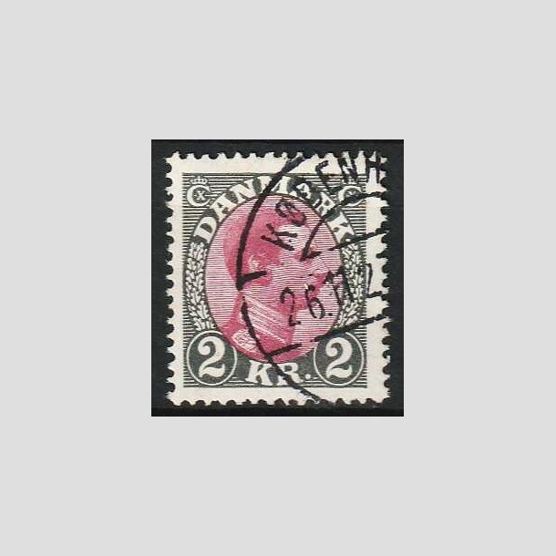 FRIM�RKER DANMARK | 1925-26 - AFA 151 - Chr. X 2 Kr. gr�/r�dlilla - P�nt Stemplet