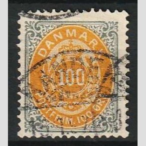 FRIM�RKER DANMARK | 1875 - AFA 31y - 100 �re gr�/gul OMV.RM - Stemplet 