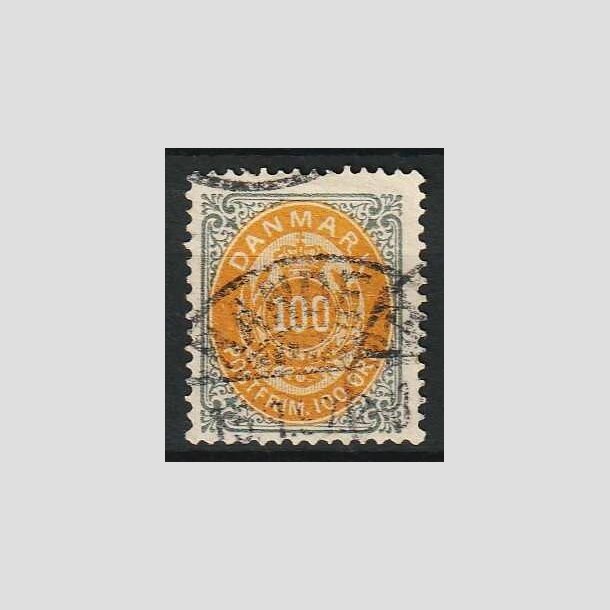 FRIM�RKER DANMARK | 1875 - AFA 31y - 100 �re gr�/gul OMV.RM - Stemplet 