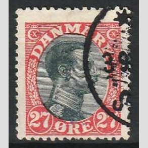 FRIM�RKER DANMARK | 1918-20 - AFA 102 - Chr. X 27 �re r�d/sort - Stemplet