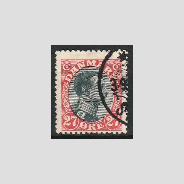 FRIM�RKER DANMARK | 1918-20 - AFA 102 - Chr. X 27 �re r�d/sort - Stemplet