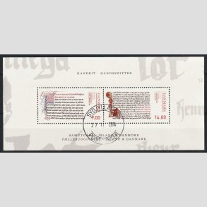 FRIM�RKER DANMARK | 2014 - AFA 1793A - H�ndskrifter - Miniark 23,00 Kr. flerfarvet - Pragt Stemplet