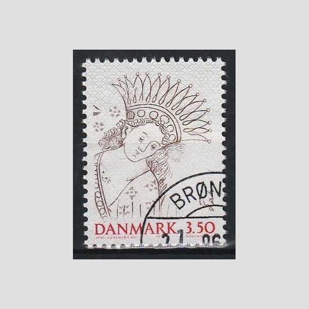 FRIM�RKER DANMARK | 1992 - AFA 1011 - Nordia 94 - 3,50 Kr. brun/r�d/gr� - P�nt hj�rnestemplet 
