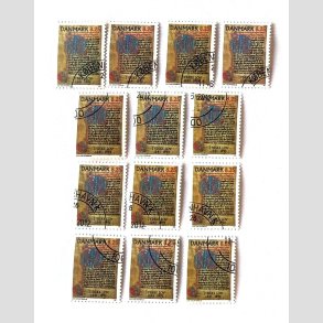 FRIM�RKER DANMARK | 1991 - AFA 0991 - Jydske Lov 750 �r. - 8,25 Kr. flerfarvet x 13 stk. - Flot Stemplet
