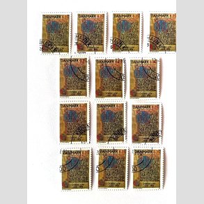 FRIM�RKER DANMARK | 1991 - AFA 0991 - Jydske Lov 750 �r. - 8,25 Kr. flerfarvet x 13 stk. - Flot Stemplet
