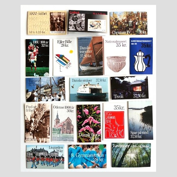 FRIM�RKER DANMARK | H�FTER | Lot med 19 stk. forskellige postfriske frim�rkeh�fter