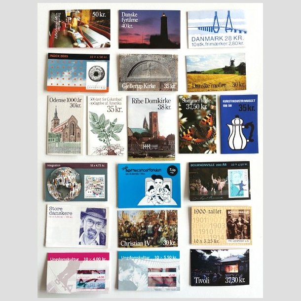 FRIM�RKER DANMARK | H�FTER | Lot med 20 stk. forskellige postfriske frim�rkeh�fter