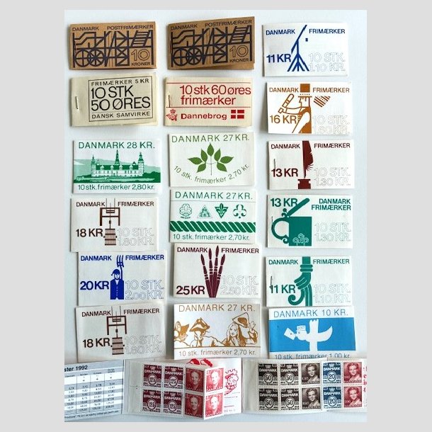 FRIM�RKER DANMARK | H�FTER | Lot med 20 stk. forskellige postfriske frim�rkeh�fter