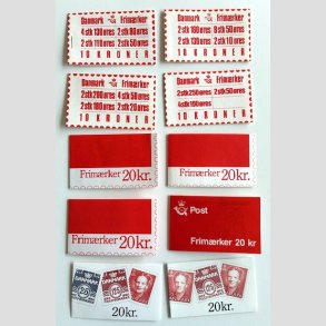 FRIM�RKER DANMARK | H�FTESAMMENTRYK 1979-92 | 10 kr. & 20 kr. sammentryk nr. 5-8 +2-7 - Postfrisk