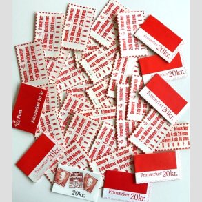 FRIM�RKER DANMARK | H�FTESAMMENTRYK 1979-92 | 10 kr. & 20 kr. bunke med 33 stk. sammentryk - Postfrisk