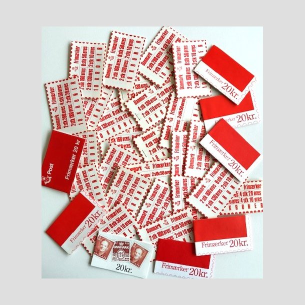FRIM�RKER DANMARK | H�FTESAMMENTRYK 1979-92 | 10 kr. &amp; 20 kr. bunke med 33 stk. sammentryk - Postfrisk