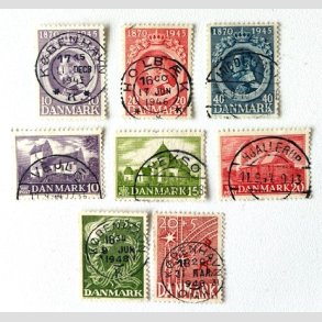 FRIM�RKER DANMARK | 1944-47 - AFA 285-300 - 8 stk. forskellige p�ne m�rker - Pragt Stemplet