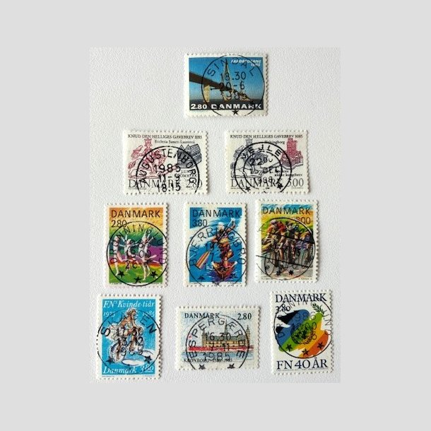 FRIM�RKER DANMARK | 1985 - AFA 833-41 - 9 stk. forskellige p�ne m�rker - Pragt Stemplet