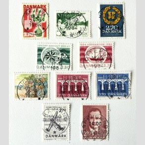 FRIM�RKER DANMARK | 1984 - AFA 796-806 - 10 stk. forskellige p�ne m�rker - Pragt Stemplet