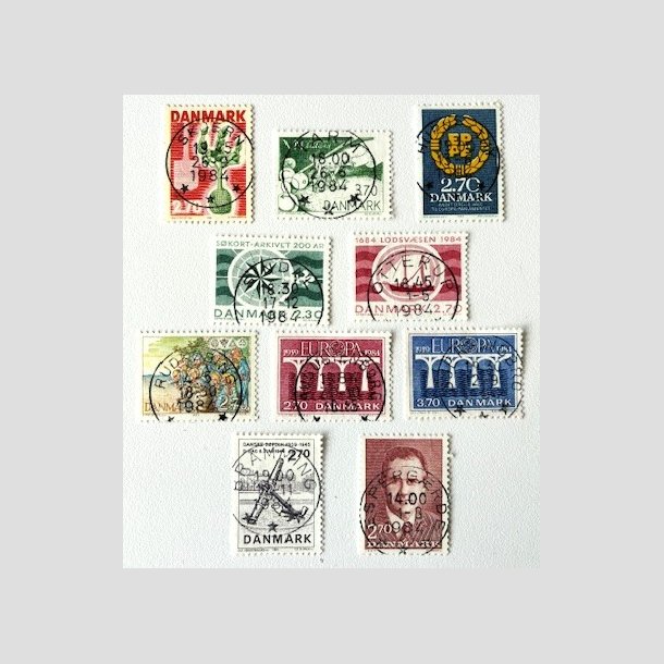 FRIM�RKER DANMARK | 1984 - AFA 796-806 - 10 stk. forskellige p�ne m�rker - Pragt Stemplet