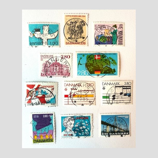 FRIM�RKER DANMARK | 1984-85 - AFA 813-32 - 11 stk. forskellige p�ne m�rker - Pragt Stemplet