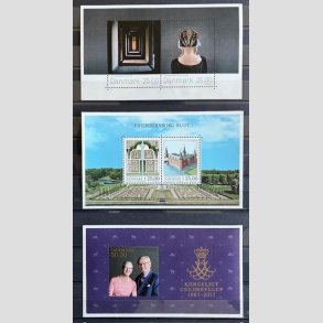 FRIMRKER DANMARK | 2016 - AFA 1869A+1893A+1902A - Frimrkekunst mv. - 3 x Miniark - Postfrisk