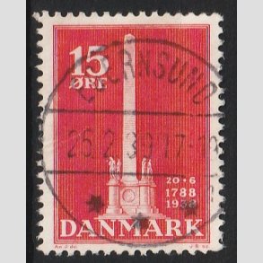 FRIM�RKER DANMARK | 1938 - AFA 244 - Stavnsb�ndet 15 �re r�d - Lux Stemplet