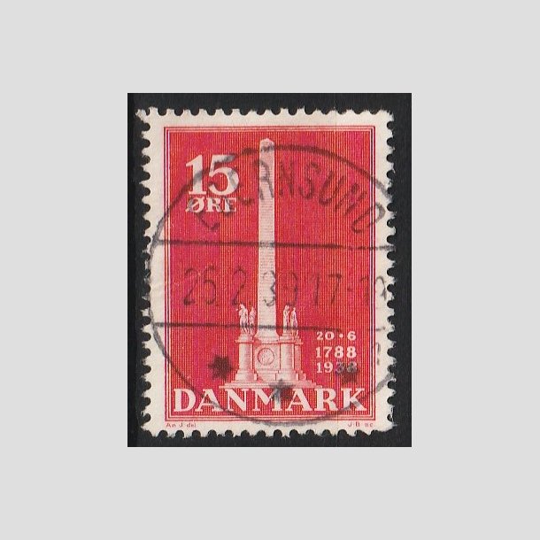 FRIM�RKER DANMARK | 1938 - AFA 244 - Stavnsb�ndet 15 �re r�d - Lux Stemplet