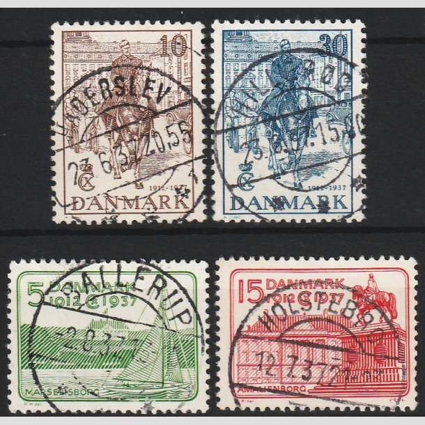 FRIM�RKER DANMARK | 1937 - AFA 239-42 - Chr. X 25 �re jubil�um - Komplet s�t - Lux Stemplet 