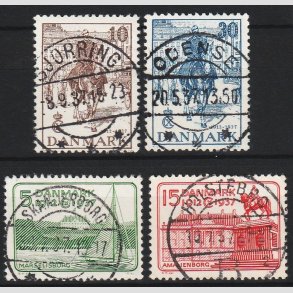 FRIM�RKER DANMARK | 1937 - AFA 239-42 - Chr. X 25 �re jubil�um - Komplet s�t - Lux Stemplet 